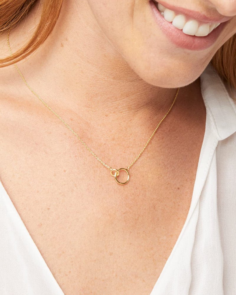 gorjana - Wilshire Adjustable Necklace 18-inch - 18k Gold Plated Brass - Elegant Interlocking Charm - Adjustable Slide Closure - Dainty Layering Staple - Lightweight Daily Wear - Image 4
